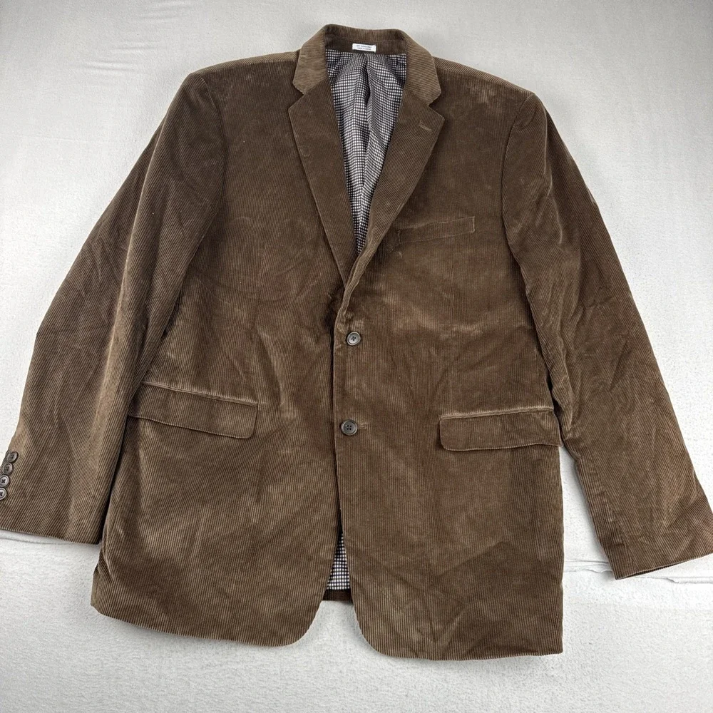 Saddlebred Mens Brown Heritage Corduroy Blazer 44L Academia Cotton Classic